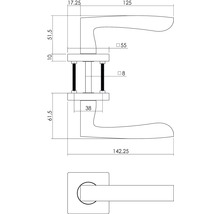 Rosettengarnitur Intersteel Dean WC Chrom Nickel matt-thumb-1