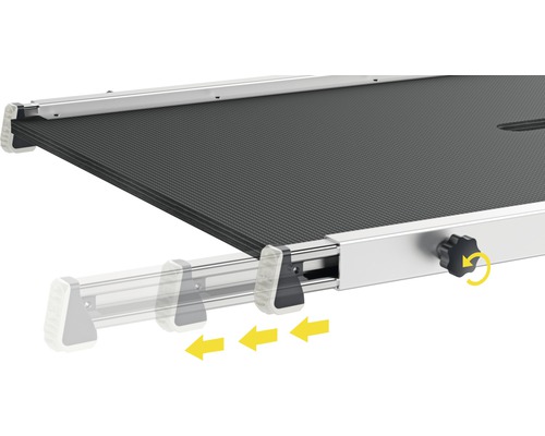 Auszug mit Verstellmechanismus für Regale