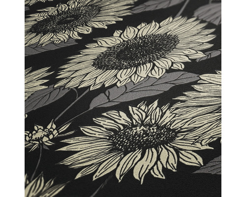 Nahaufnahme einer Tapete mit Sonnenblumenmuster