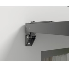 Pergola-Markise 2,94x3,94 Stoff uni anthrazit Gestell RAL 9011 graphitschwarz inkl.Motor,Fernbedienung und LED Beleuchtung-thumb-3