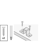 Illustration einer Winkelverbindung mit Schrauben und Schraubendreher
