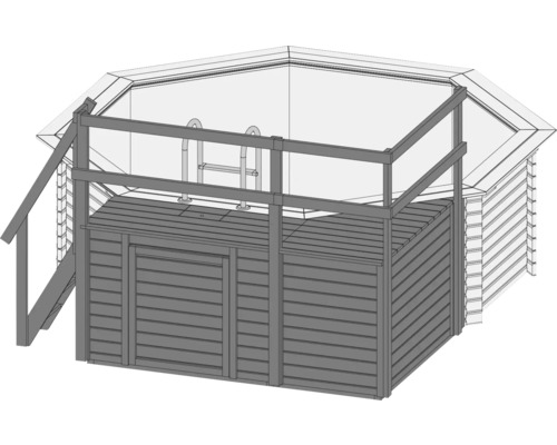 Holzpool mit Leiter und Plattform