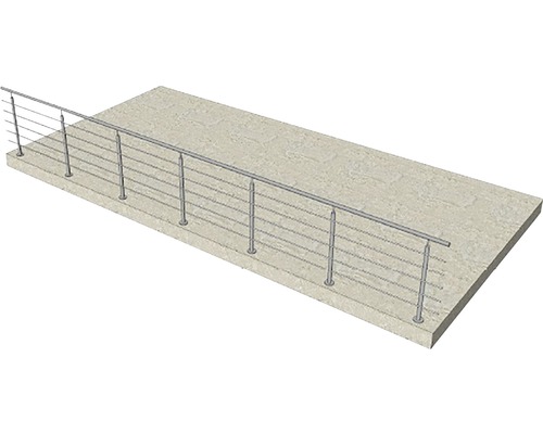 Edelstahlgeländer auf Betonoberfläche