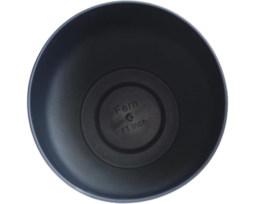 Top-Ansicht eines Pflanzgefäßes aus Kunststoff, Durchmesser 27,9 cm