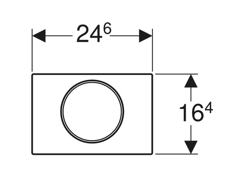 Technische Zeichnung eines Waschbeckens mit Maßangaben.