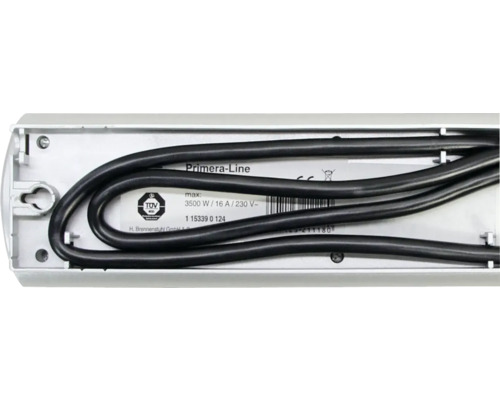 Brennstuhl Primera-Line Geräteleiste Rückansicht mit Stromkabel