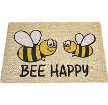 Fußmatte mit Bienen und Schriftzug Sei Glücklich