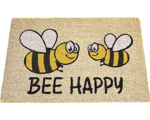 Fußmatte mit Bienen und Schriftzug Sei Glücklich