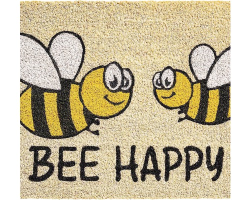 Fußmatte mit Bienen-Motiv und dem Schriftzug Sei Glücklich