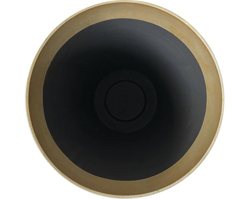 Dekoschale aus Metall, goldfarbener Rand und schwarze Innenseite