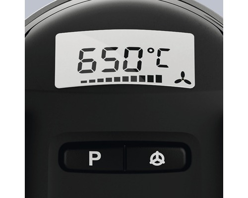 Nahaufnahme des Bedienfelds eines Grills mit digitaler Temperaturanzeige und Bedientasten.