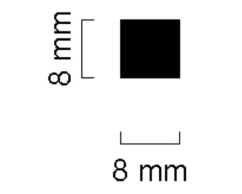Quadrat mit der Größe 8 Millimeter