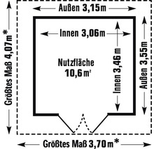 Gartenhaus Grosfillex Deco H 11 x L 315 x 355,5 cm rot-weiß-thumb-7