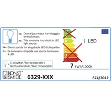 Energielabel mit Informationen zur LED-Leuchte und zum Energieverbrauch