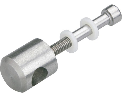 Befestigungselement aus Metall mit Schraubgewinde und Kunststoffscheiben