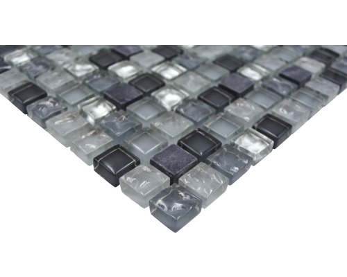 Mosaikfliese aus Glas und Stein, quadratisch