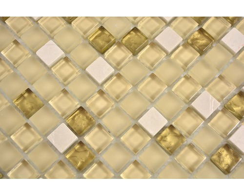 Nahaufnahme von Mosaikfliesen mit quadratischen Formen