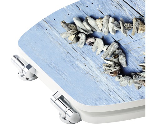 Toilettendeckel mit Strandmotiv und Muscheldekor