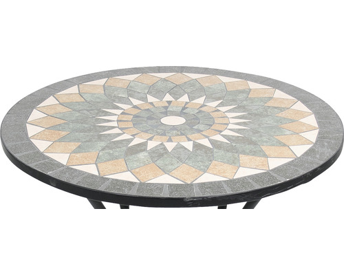 Runder Gartentisch mit Mosaikmuster