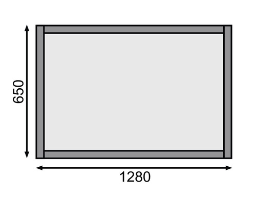 Zeichnung mit den Maßen 650 und 1280
