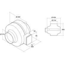 Rotheigner Rohr-Radialventilator verzinkt NW 315 mm