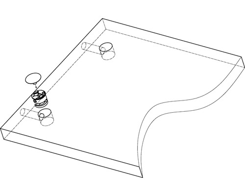 Draufsicht auf eine Montageplatte mit Befestigungselementen
