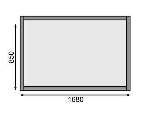 Schematische Darstellung eines Fensters mit den Maßen 1680 mal 850 Millimeter
