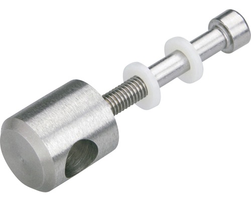 Befestigungselement aus Metall mit Gewinde und Kunststoffscheiben