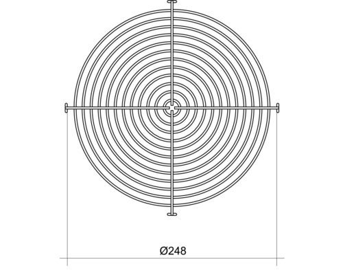 Lüftergitter mit einem Durchmesser von 248 Millimetern