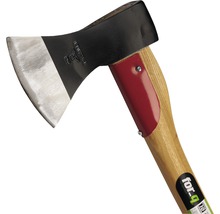 Spaltaxt mit Holzstiel und Axtkopfschutz