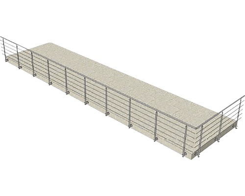 Illustration einer erhöhten Plattform mit Geländer