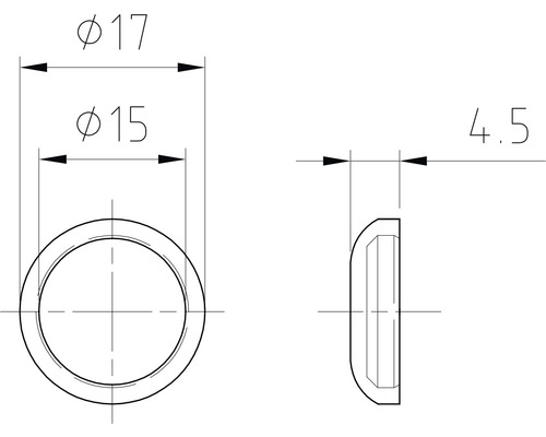 Technische Zeichnung eines Ringes mit Maßangaben