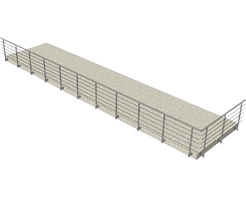 Darstellung eines Stegs mit Geländer.