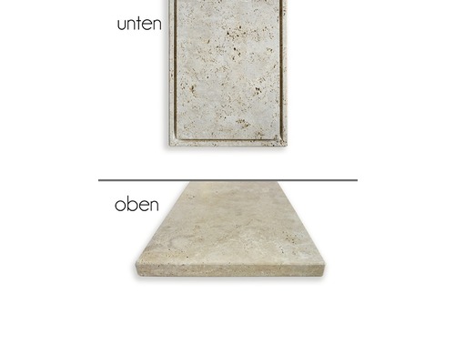 Travertin Fensterbank, Ober- und Unterseite