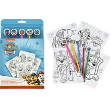 Malblock mit fünf Buntstiften und Radiergummiaufsätzen mit Paw Patrol Motiven