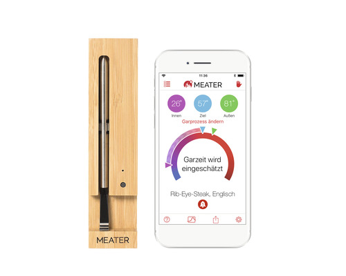 MEATER Fleischthermometer 10 m Bluetooth Reichweite, kabelloses Smart-Fleischthermometer für Ofen Grill Küche BBQ