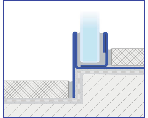 Detailansicht einer Glasduschabtrennung mit Dichtprofil