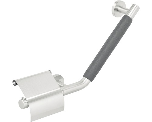 Haltegriff mit Toilettenpapierhalter aus Edelstahl