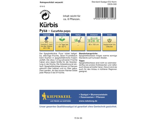 Kürbis Pyza Samenpackung