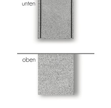 Ansicht einer Granitplatte von oben und unten