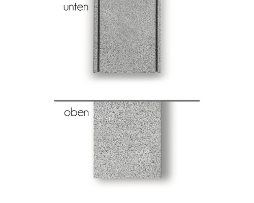 Granitplatte mit rauer Oberfläche und bearbeiteten Kanten