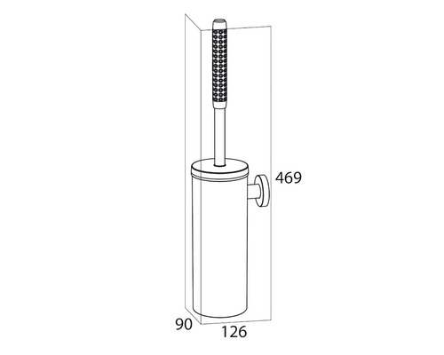 Technische Zeichnung einer Wand-WC-Garnitur mit Maßen