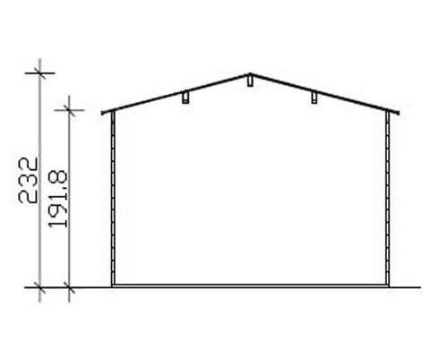 Technische Zeichnung eines Gebäudes mit Höhenangaben