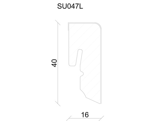 Profilzeichnung mit Maßen 40 und 16