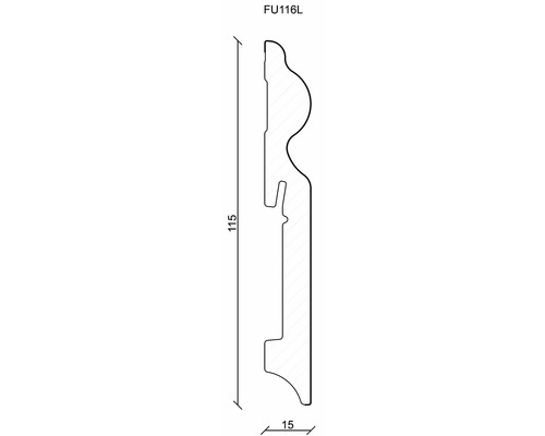 Profilleiste mit den Maßen 115 mal 15 Millimeter