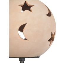 Dekorative Terracotta-Leuchte mit Stern- und Mondmotiven