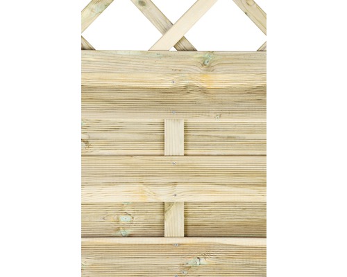 Holzzaun mit Rankgitter