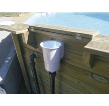 Aufstellpool Holzpool-Set Gre rechteckig 620x420x133 cm inkl. Sandfilteranlage, Skimmer, Leiter, Filtersand & Bodenschutzvlies Holz