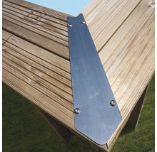 Aufstellpool Holzpool-Set Gre rechteckig 620x420x133 cm inkl. Sandfilteranlage, Skimmer, Leiter, Filtersand & Bodenschutzvlies Holz