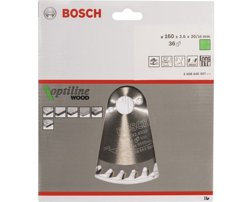 Bosch Optiline Wood Kreissägeblatt im Paket